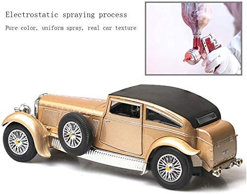 Llpeng 8l Fundido a presión Tire hacia atrás Bentley Antiguo Modelo de Coche de uno y veintiocho de aleación de Zinc de Alta Gama de Juguetes for niños con Luces y Sonidos Reales Barricadas niños