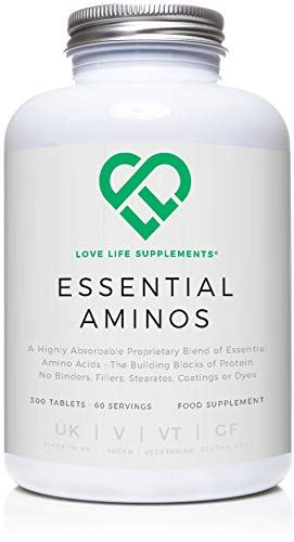 LLS aminoácidos esenciales (EAA) | 300 pastillas / 60 porciones | 5-10g por porción | 8 aminoácidos esenciales absorbibles | Producido en el Reino Unido con certificación GMP