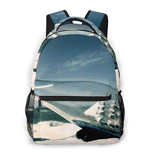 LNLN Mochila Casual para niñas Drifting Bottle Laptop Backpack School Backpack for Men Women Lightweight Travel Casual Durable Daily Daypack College Student Rucksack 11 5in X 8in X 16in