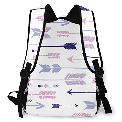 LNLN Mochila de mochileroPurple Pink Tribal Arrows Print Lightweight Backpacks Casual School Bags Daypacks