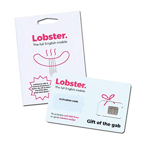 Lobster Tarjeta SIM prepago Llamadas y SMS ilimitados - 4G - Cobertura Movistar - Requiere IDENTIFICACIÓN + Tarjeta BANCARIA