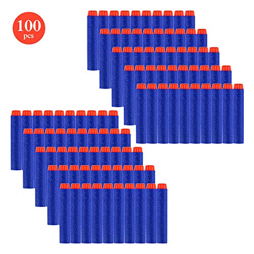 Locisne 100pcs 7.2cm Recarga de Dardos Soft EVA Foam Bullet Munición Pack para Nerf N-Strike Elite Series- Azul(EVA bala 100)