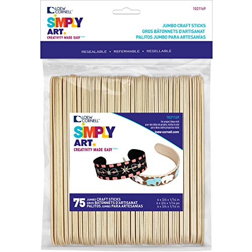 Loew Cornell Simplemente Arte Madera Jumbo Craft – Varillas de Incienso, 1,9 x 15.36 X 22,86 cm