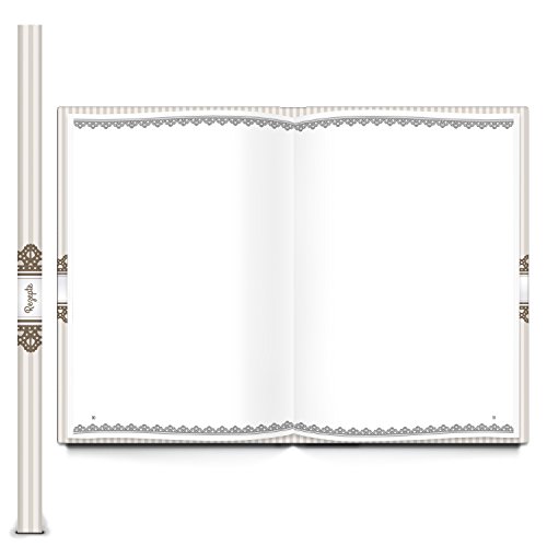 Logbuch-Verlag - Libro de recetas para escribir usted mismo con y sin esquinas metálicas - blanco y gris a rayas y diseño de tabla de madera, color blanco y gris a rayas ohne Metallecken