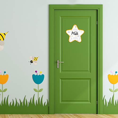 Logbuch-Verlag - Placa para Puerta de habitación Infantil, diseño de Nube y Estrella