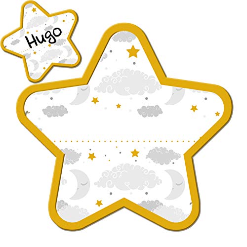 Logbuch-Verlag - Placa para Puerta de habitación Infantil, diseño de Nube y Estrella