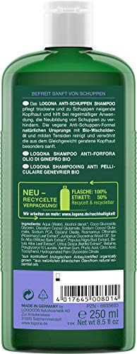 logona Natural cosmético Anti de caseta de champú Bio wacholderöl, RMS contra Cobertizos & neubildung, Calma & irritados Seca de Piel, con Bio de extractos de Plantas, 250 ml