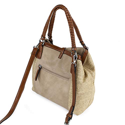 Lois - Bolso de Mano Tipo Shopping con Baldolera Ajustable y Desmontable de Lois de la Nueva Colección Blainville Ideal para Uso Diario Diseño Safari. 307481, Color Beige
