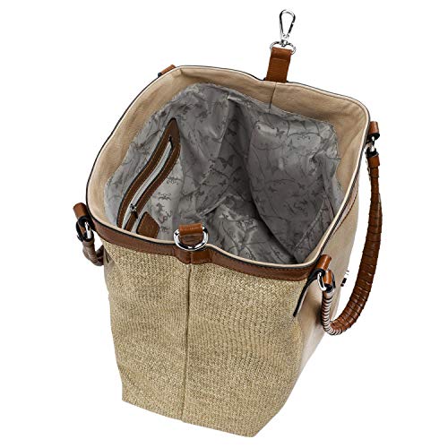 Lois - Bolso de Mano Tipo Shopping con Baldolera Ajustable y Desmontable de Lois de la Nueva Colección Blainville Ideal para Uso Diario Diseño Safari. 307481, Color Beige