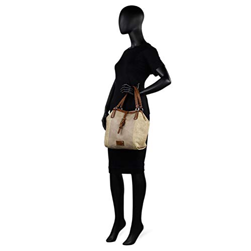 Lois - Bolso de Mano Tipo Shopping con Baldolera Ajustable y Desmontable de Lois de la Nueva Colección Blainville Ideal para Uso Diario Diseño Safari. 307481, Color Beige