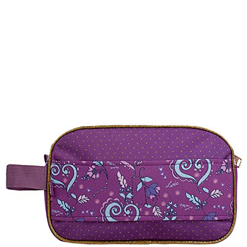 Lois - Neceser Infantil de Niña Bolsa de Aseo Estampado Cachemir Asa de Mano Amplio Cómodo Práctico Ligero y Resistente Colegio Deporte o Viaje 130223, Color Morado