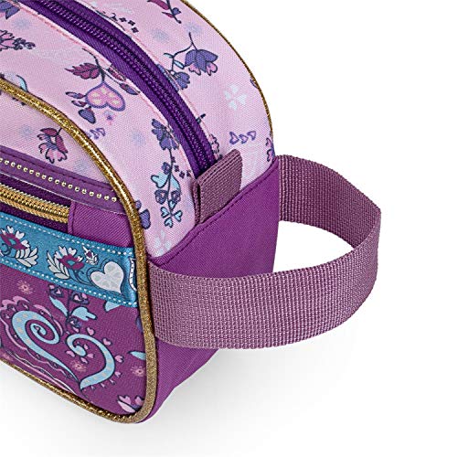 Lois - Neceser Infantil de Niña Bolsa de Aseo Estampado Cachemir Asa de Mano Amplio Cómodo Práctico Ligero y Resistente Colegio Deporte o Viaje 130223, Color Morado