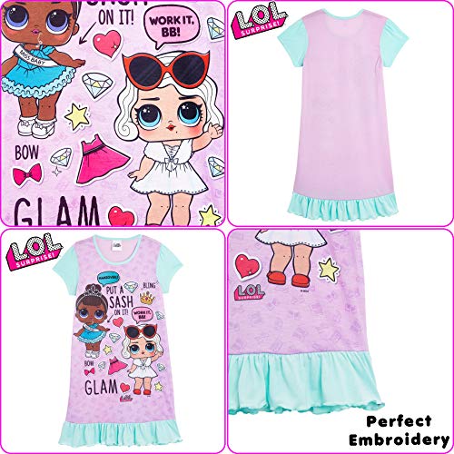 L.O.L Surprise ! Camisones de camisón o camisón de Confeti Pop Vestidos de camisón para niñas Lil Lencería escandalosa Littles (4/5 años, Púrpura)