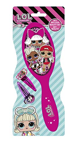 L.O.L. Surprise Set de Belleza Infantil Compuesto Por Un Cepillo de Cabello Y 2 Clips Para Recoger Y Adornar El Pelo 72 g (1422)