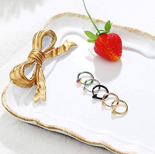 LOLIAS 10 PCS Acero Inoxidable Pendientes para Mujeres Hombres Pendientes Magnéticos Clip Aro Pendientes Circulares Multicolores Pendientes Sin Agujero