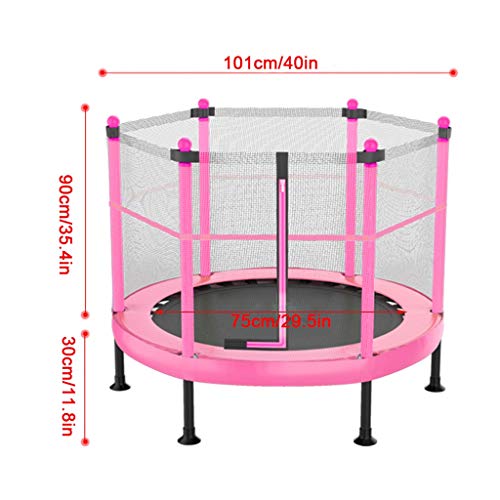 Long gang shop Kid Mini trampolín con Red, Plegable Trampolín 40" fácil de Montar, Niños Equipo del Ejercicio, Niño Poco Seguridad del trampolín (Color : Rosado)