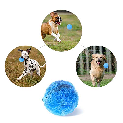 Longwing Magic Roller Ball Perro Gato Mascota Juguete Pelota Bola Automática Mini Bola de Limpieza(1 Bola rodante + Cubierta de Bola de 4 Colores)