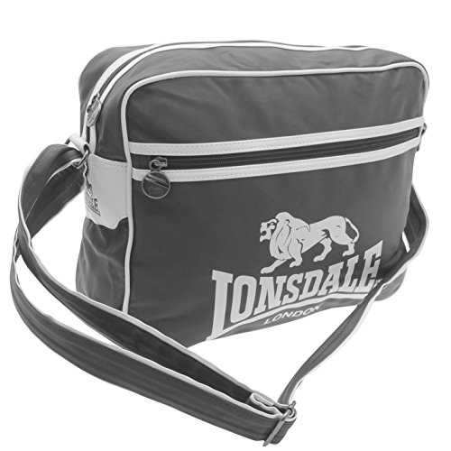 Lonsdale Unisex Flight Bolsa Cruzada Carbón/Blanco Talla única