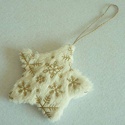 loonBonnie Colgante navideño Plush Printed Christmas Tree Hearts Pentagram Pendant 2018 Nuevo