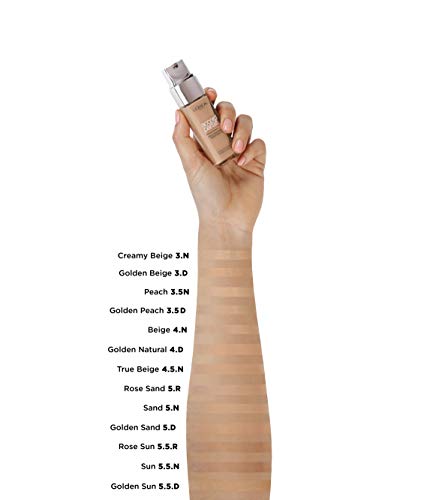 L'Oréal Paris Accord Parfait, Base de maquillaje acabado natural con ácido hialurónico, tono piel medio 4N, 30 ml
