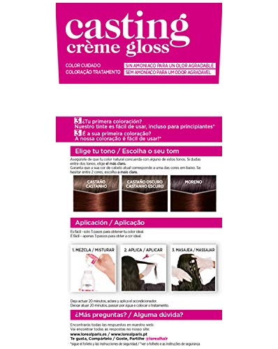 L'Oreal Paris Casting Crème Gloss Coloración Sin Amoniaco, Tono 354 Caoba Efecto Henna - 3 Paquete de 1 unidad
