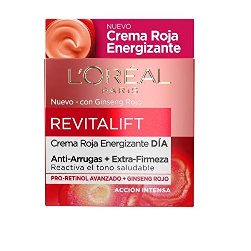 L'Oréal Paris Revitalift, Crema de Día Antiarrugas Energizante con Ginseng Rojo - 50 ml