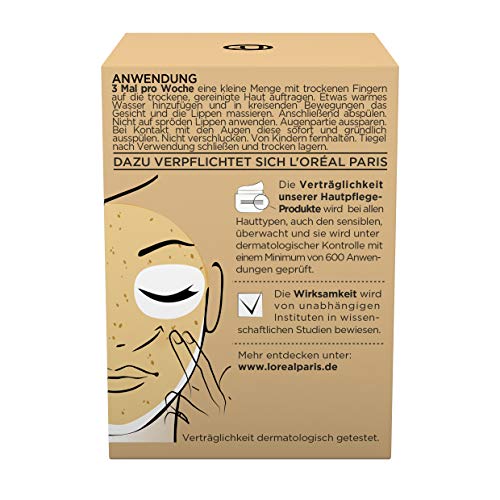 L'Oréal Paris Sugar Scrubs Glow - Exfoliante facial con azúcar y aceite de pepitas de uva para una piel lisa y radiante, 2 unidades (2 x 15 ml)