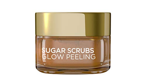 L'Oréal Paris Sugar Scrubs Glow - Exfoliante facial con azúcar y aceite de pepitas de uva para una piel lisa y radiante, 2 unidades (2 x 15 ml)