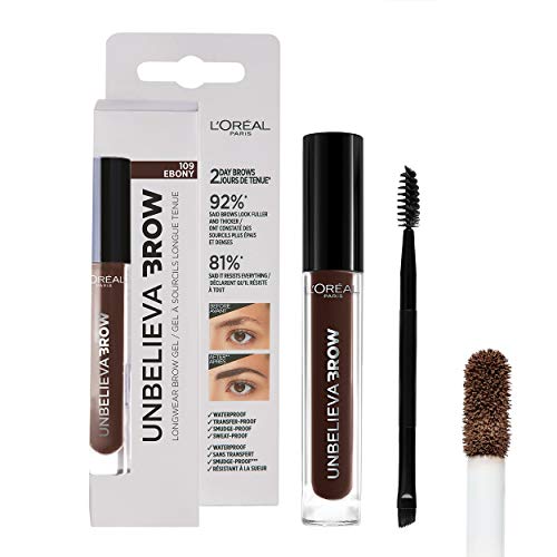 L'Oréal Paris Unbelieva Brow Gel De Cejas, Larga Duración, 109 Ebony - 3.4 ml