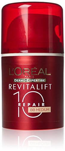 L'oreal - Revitalift repair 10 bb cream, crema anti - arrugas de día con, factor de protección solar 20, tono medio, 50 ml