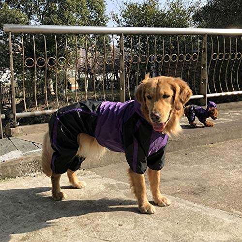 Los Perros Mascota Cuatro Patas del Impermeable a Prueba de Agua al Aire Libre Ropa de Deporte con Capucha para los Suministros del día lluvioso para Mascotas, Amarillo, L