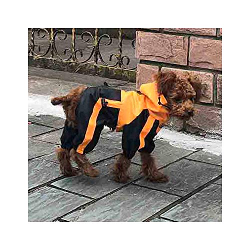 Los Perros Mascota Cuatro Patas del Impermeable a Prueba de Agua al Aire Libre Ropa de Deporte con Capucha para los Suministros del día lluvioso para Mascotas, Amarillo, L