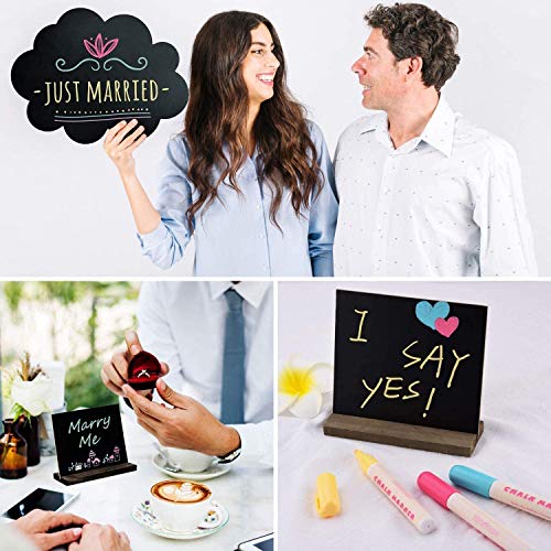 Los Rotuladores de Tiza Líquida, 10 Colores Metálicos Rotulador para Utilizar en la Pizarra Blanca, el Pizarrón, la Ventana, Los Bistrós, con 32 Etiquetas, 1 Pinza y Paño de Limpieza