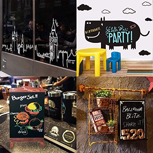 Los Rotuladores de Tiza Líquida, 10 Colores Metálicos Rotulador para Utilizar en la Pizarra Blanca, el Pizarrón, la Ventana, Los Bistrós, con 32 Etiquetas, 1 Pinza y Paño de Limpieza