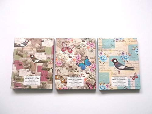 Lote 24 Bloc de Notas con Bolígrafo"Butterfly" - Detalles, Regalos y Recuerdos para Bodas Originales y Baratos. Libretas, Libretitas Retro, Vintage para regalos de Cumpleaños