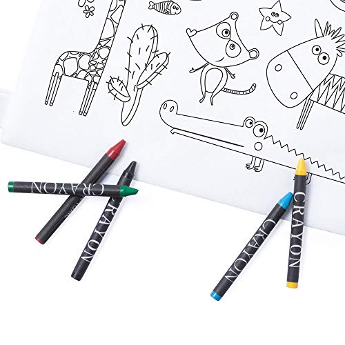 Lote 25 Unidades. Bolsa Mochila Animales para Colorear con 5 Ceras. Regalos cumpleaños niños, colegios, ampas, Detalles para Eventos Infantiles.