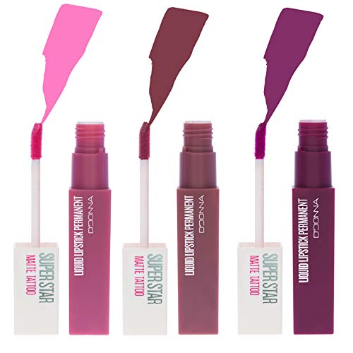 Lote Cia&Co 3 x Super Star Matte NUDE I - Barra de Labios Liquida Mate Tatto Permanente (Colores NUDE I - Lote MY-03)