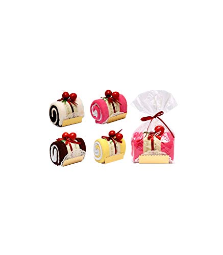 Lote de 20 Toallas con Bolsita Forma Tronco Pastel Cupcake- Detalles Originales para Invitados de Bodas, Regalos Comuniones y Cumpleaños Infantiles