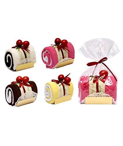 Lote de 20 Toallas con Bolsita Forma Tronco Pastel Cupcake- Detalles Originales para Invitados de Bodas, Regalos Comuniones y Cumpleaños Infantiles