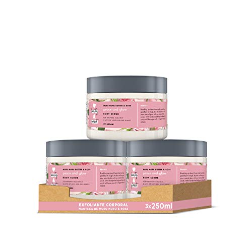 Love Beauty and Planet Exfoliante Corporal para Piel seca, Manteca de Murumuru y Rosa Vegano - Pack de 3 x 250 ml (Total: 750 ml)