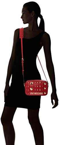 Love Moschino Borsa PU, Bolsa de mensajero para Mujer, Rojo (Rosso), 15x23x6 centimeters (W x H x L)