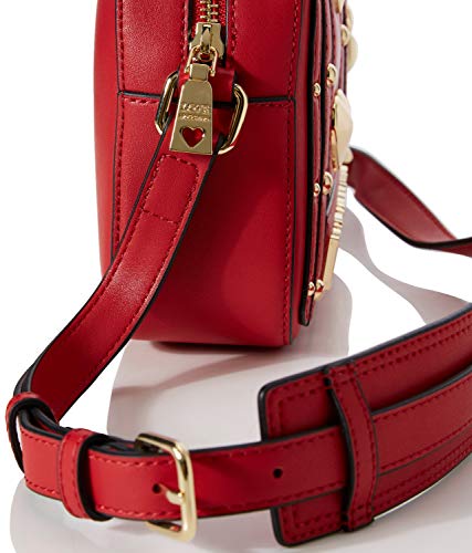 Love Moschino Borsa PU, Bolsa de mensajero para Mujer, Rojo (Rosso), 15x23x6 centimeters (W x H x L)
