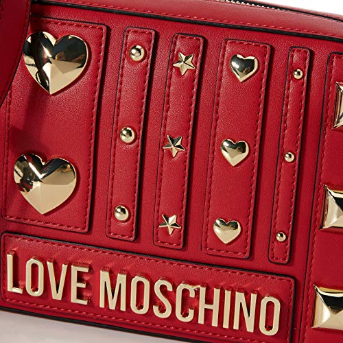 Love Moschino Borsa PU, Bolsa de mensajero para Mujer, Rojo (Rosso), 15x23x6 centimeters (W x H x L)