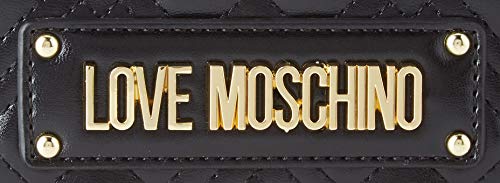 Love Moschino Jc4208pp0a, Bolsa de mensajero para Mujer, Negro (Black Quilted), 22x16x6 Centimeters (W x H x L)