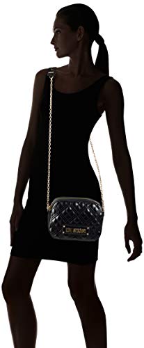 Love Moschino Jc4208pp0a, Bolsa de mensajero para Mujer, Negro (Black Quilted), 22x16x6 Centimeters (W x H x L)