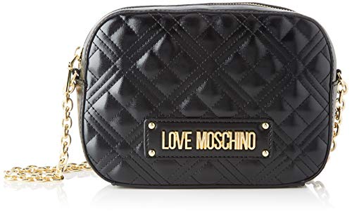 Love Moschino Jc4208pp0a, Bolsa de mensajero para Mujer, Negro (Black Quilted), 22x16x6 Centimeters (W x H x L)
