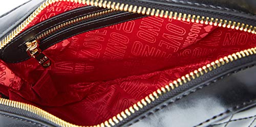 Love Moschino Jc4208pp0a, Bolsa de mensajero para Mujer, Negro (Black Quilted), 22x16x6 Centimeters (W x H x L)