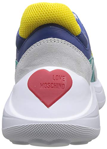 Love Moschino Scarpad.running60 Rete Mix+CRO+Vit, Zapatillas de Gimnasia para Mujer, Multicolor (Yellow Mesh 40a), 39 EU
