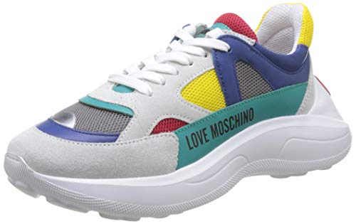 Love Moschino Scarpad.running60 Rete Mix+CRO+Vit, Zapatillas de Gimnasia para Mujer, Multicolor (Yellow Mesh 40a), 39 EU