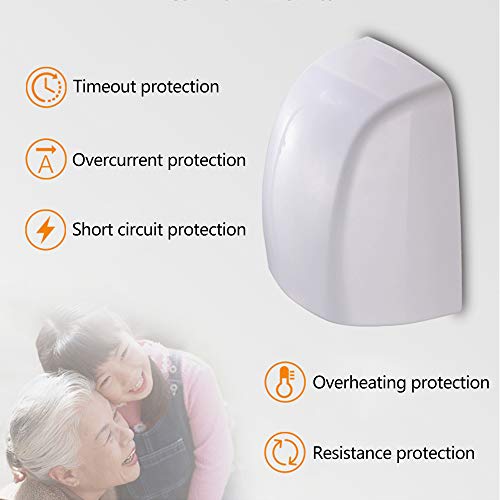 Lovebay Secador de Manos - Secador de Manos de Alta Velocidad Cero Segundo Automático Lnicio Rápido IPX1 Impermeable 5s Secado Rápido Hogar, Comercial Blanco (Viento Frío y Cálido)